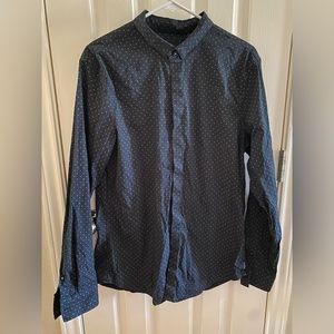 AX Armani Exchange Men’s Poplin Stretch Cotton Long Sleeve Button Down Shirt